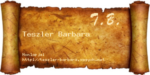 Teszler Barbara névjegykártya
